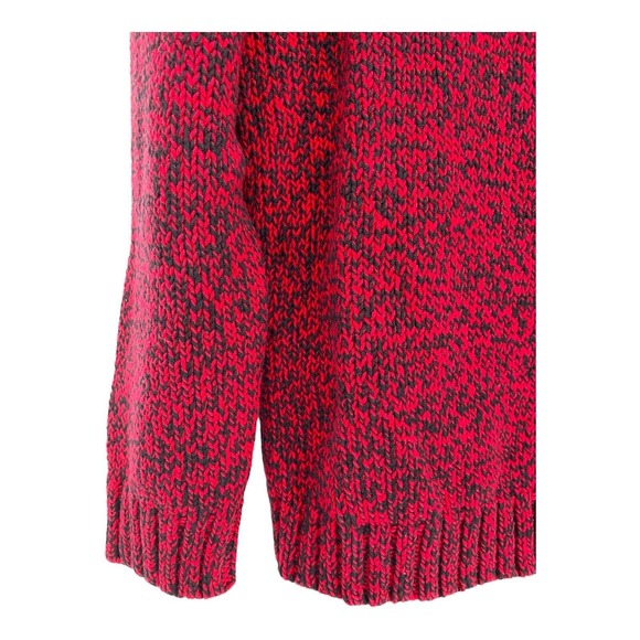 NWT Chaps Luxury Red Black Marled Fold Down Thick Knit Art-to-Wear Sweater Sz 2X - Picture 4 of 10